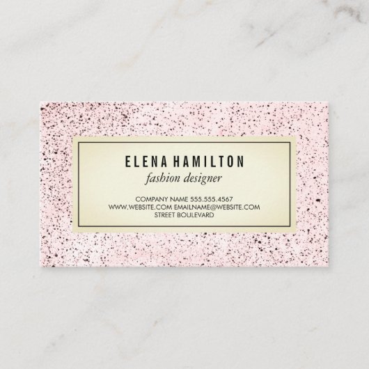 Modernes Grenzgeflecht-Muster rosa Visitenkarte (Vorderseite)