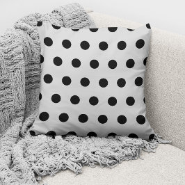 Modernes Grey Black Polka Dots Muster Kissen