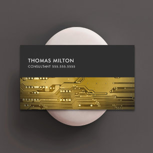 Modernes Grey Gold Circuit Board Consultant Visitenkarte