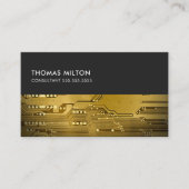 Modernes Grey Gold Circuit Board Consultant Visitenkarte (Vorderseite)