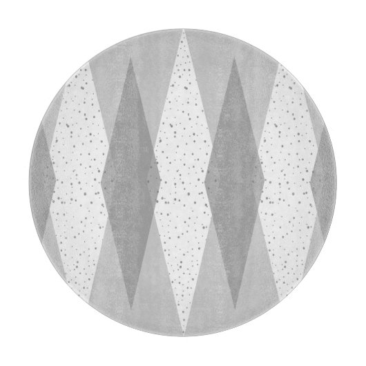 Modernes Grey Raute Cutting Board Mitte Jahrhunder Schneidebrett (Vorderseite)