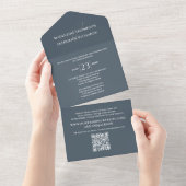 Modernes Grey Wedding RSVP Elegant All In One Einladung (Abreißen)
