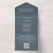Modernes Grey Wedding RSVP Elegant All In One Einladung (Innen Boden)