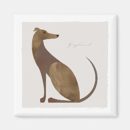 Modernes Greyhound-Portrait Magnet