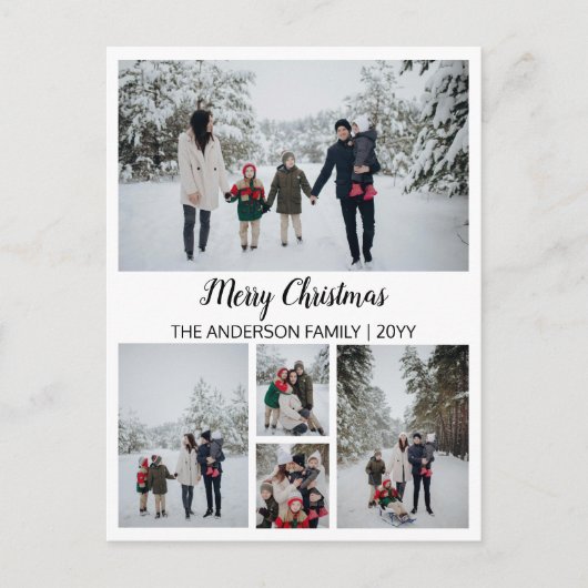 Modernes Grid Foto Frohe Weihnachten (Vorderseite)