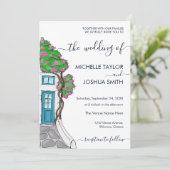 Modernes Griechenland - Griechische Hochzeit in Ur Einladung (Stehend Vorderseite)