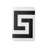 Modernes griechisches Key Simple Black Badematte (Vorderseite Vertikal)