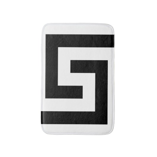 Modernes griechisches Key Simple Black Badematte (Vorderseite Vertikal)