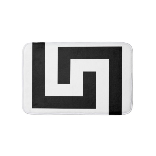Modernes griechisches Key Simple Black Badematte (Vorderseite)