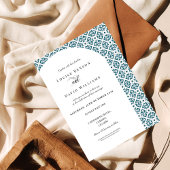 Modernes griechisches Schlüsselmuster für Hochzeit Einladung