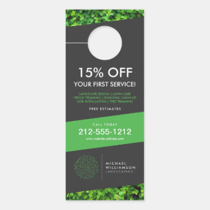 Modernes Grödner Landscaping Shrub Logo Dunkelgrau Türanhänger