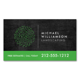 Modernes Grödner Landscaping Shrub Logo Schwarzes Magnetische Visitenkarte