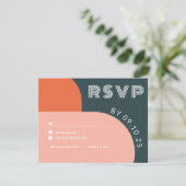 Modernes Groovy Arch Retro UAWG QR Code Wedding RSVP Karte (Stehend Vorderseite)