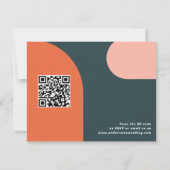 Modernes Groovy Arch Retro UAWG QR Code Wedding RSVP Karte (Rückseite)