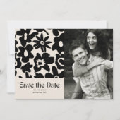 Modernes Groovy Floral Wedding Foto Save the Date (Vorderseite)