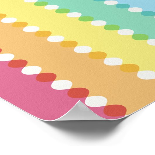 Modernes Groovy Rainbow LGBTQIA+ Poster (Ecke)