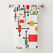 Modernes, großes Gitter Mitte des Jahrhunderts Badhandtuch Set (Insitu)