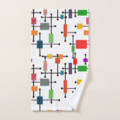 Modernes, großes Gitter Mitte des Jahrhunderts Badhandtuch Set (Handtuch)