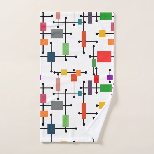 Modernes, großes Gitter Mitte des Jahrhunderts Badhandtuch Set (Handtuch)