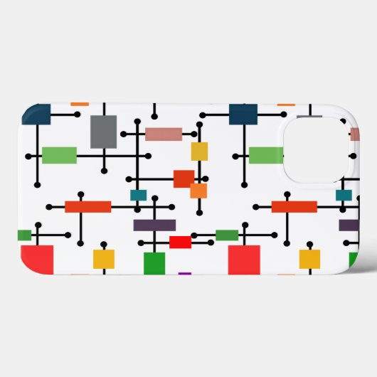 Modernes, großes Gitter Mitte des Jahrhunderts Case-Mate iPhone Hülle (Rückseite (Horizontal))