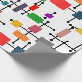 Modernes, großes Gitter Mitte des Jahrhunderts Geschenkpapier (Ecke)