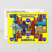 MODERNES GROSSES SCHREIBEN INDIANA GREETINGS POSTC POSTKARTE (Vorne/Hinten)