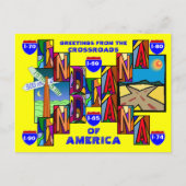 MODERNES GROSSES SCHREIBEN INDIANA GREETINGS POSTC POSTKARTE (Vorderseite)