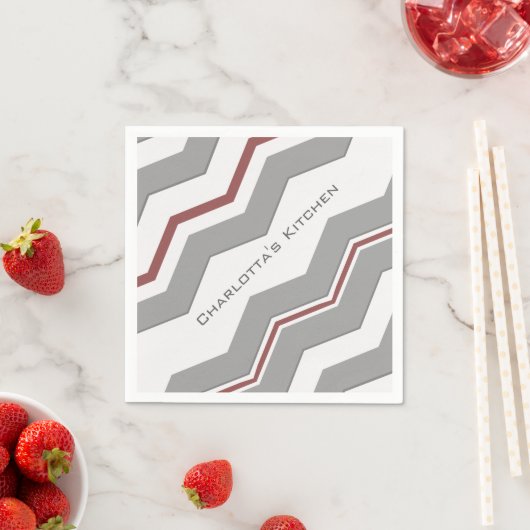 Modernes, großes Zickzack mit beliebigen Farben un Serviette (Beispiel)