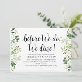 Modernes Grün, Abendessen bei Hochzeit und Probe Einladung (Stehend Vorderseite)