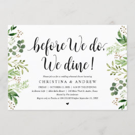 Modernes Grün, Abendessen bei Hochzeit und Probe Einladung