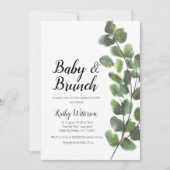 Modernes Grün Baby Dusche Einladung Junge (Vorderseite)