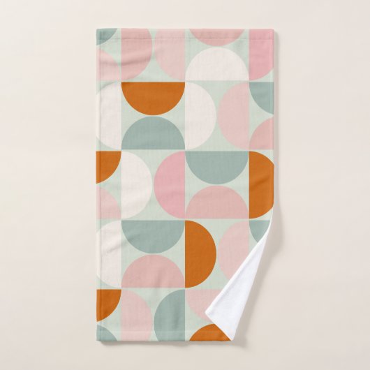 Modernes, grün blütendes Orangenmuster des Mittelj Badhandtuch Set (Handtuch)