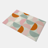 Modernes, grün blütendes Orangenmuster des Mittelj Fußmatte (Schrägansicht)