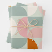 Modernes, grün blütendes Orangenmuster des Mittelj Geschenkpapier Set (Beispiel)