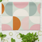 Modernes, grün blütendes Orangenmuster des Mittelj Geschirrtuch (Gefaltet)