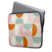 Modernes, grün blütendes Orangenmuster des Mittelj Laptopschutzhülle (Vorderseite Links)