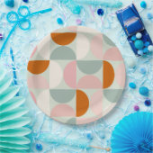 Modernes, grün blütendes Orangenmuster des Mittelj Pappteller (Party)