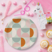 Modernes, grün blütendes Orangenmuster des Mittelj Pappteller (Party)