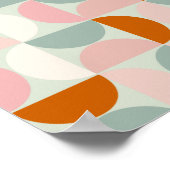 Modernes, grün blütendes Orangenmuster des Mittelj Poster (Ecke)