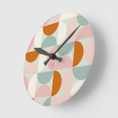 Modernes, grün blütendes Orangenmuster des Mittelj Runde Wanduhr (Winkel)