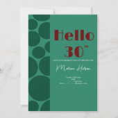 Modernes Grün & Burgund Einladung zum Geburtstag (Vorderseite)