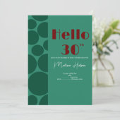 Modernes Grün & Burgund Einladung zum Geburtstag (Stehend Vorderseite)