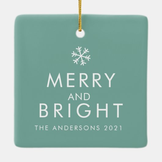 Modernes Grün | FOTO | Geschenke für Brüder Keramikornament (Rückseite)