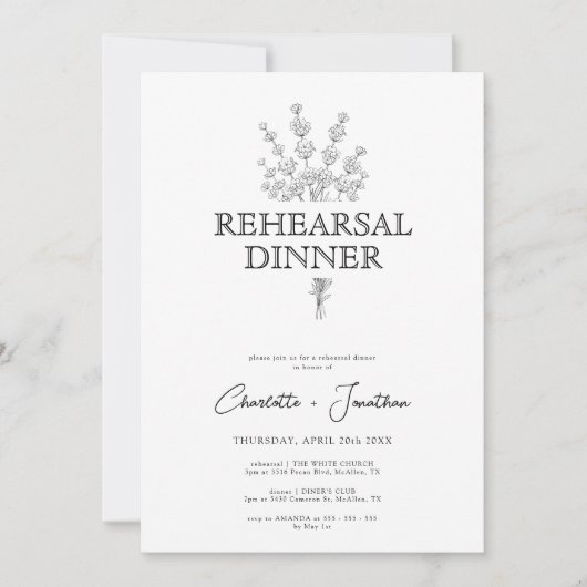 Modernes Grün & Foto Probe Dinner Einladung (Vorderseite)