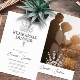 Modernes Grün & Foto Probe Dinner Einladung