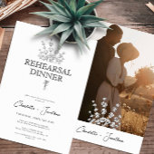 Modernes Grün & Foto Probe Dinner Einladung