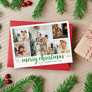 Modernes Grün Frohe Weihnachten Herzchen Script 5
