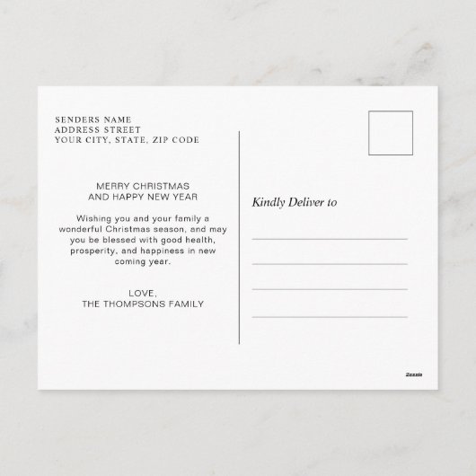 Modernes Grün Frohe Weihnachten Herzchen Script 5  (Rückseite)