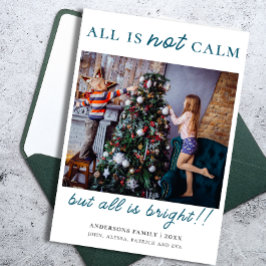 Modernes Grün frohe Weihnachtskids-Foto Feiertagskarte