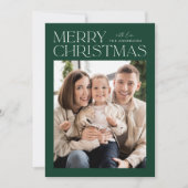 Modernes Grün frommes Weihnachtsfest Foto Feiertagskarte (Vorderseite)